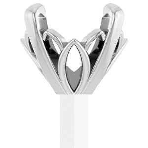14K Witgoud 4.5 mm Rond 4-Prong Lage Zetkop met stift