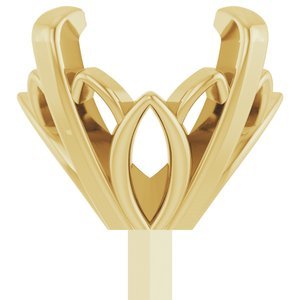 18K Geelgoud 8.5 mm Rond 4-Prong Lage Zetkop met stift