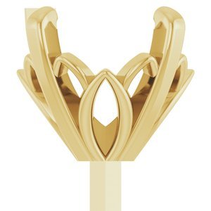 14K Geelgoud 8 mm Rond 4-Prong Lage Zetkop met stift