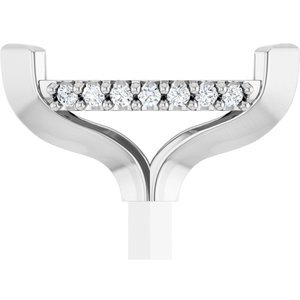 14K Witgoud 8.5x4.5 mm Marquise .03 CTW Natuurlijke Diamant Semi-Gezet Zetkop met stift