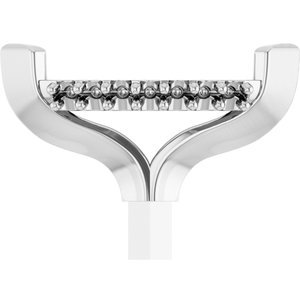 14K Witgoud 8.5x4.5 mm Marquise V-Prong Hidden Halo-stijl Zetkop met stift