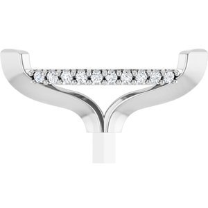 14K Witgoud 11.5x6 mm Marquise .04 CTW Natuurlijke Diamant Semi-Gezet Zetkop met stift