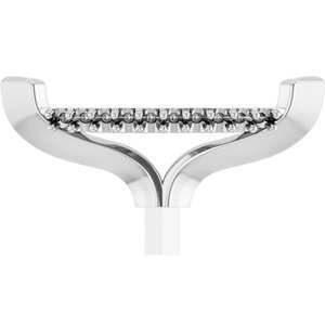 14K Witgoud 11.5x6 mm Marquise V-Prong Hidden Halo-stijl Zetkop met stift
