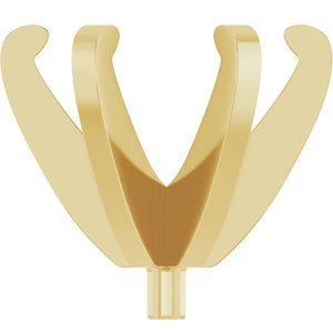 14K Geelgoud 10 mm Rond 6-Prong Lage Zetkop met stift