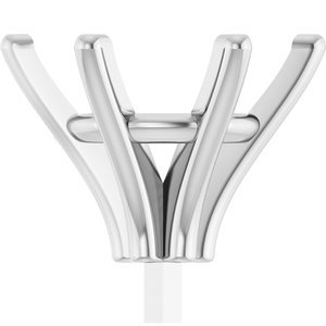 14K Witgoud 11 mm Rond 6-Prong Zetkop met stift