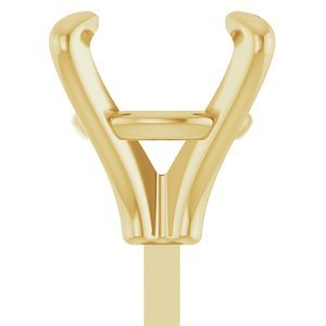 14K Geelgoud 7.4 mm Rond 4-Prong Zetkop met stift