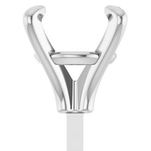 14K Witgoud 7.4 mm Rond 4-Prong Zetkop met stift