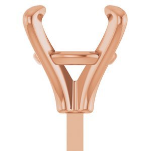 14K Roségoud 7.4 mm Rond 4-Prong Zetkop met stift