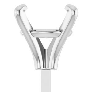 14K Witgoud 8.2 mm Rond 4-Prong Zetkop met stift
