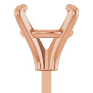 14K Roségoud 8.2 mm Rond 4-Prong Zetkop met stift