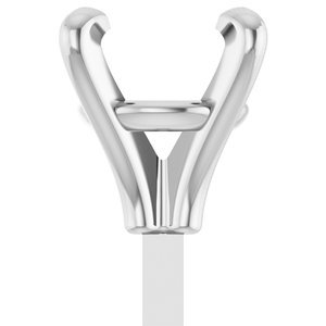 14K Witgoud 5.8 mm Rond 4-Prong Zetkop met stift