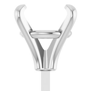 14K Witgoud 9 mm Rond 4-Prong Zetkop met stift