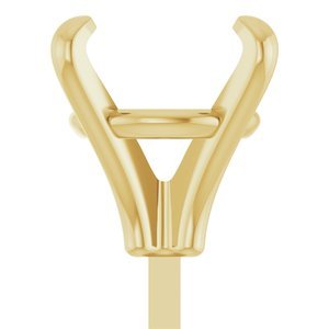 14K Geelgoud 9 mm Rond 4-Prong Zetkop met stift