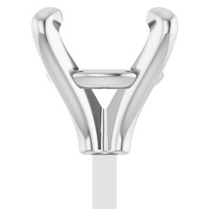 14K Witgoud 7 mm Rond 4-Prong Zetkop met stift