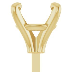 14K Geelgoud 7 mm Rond 4-Prong Zetkop met stift