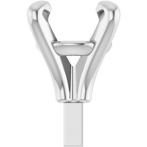 14K Witgoud 5.2 mm Rond 4-Prong Zetkop met stift