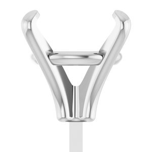 14K Witgoud 10.5 mm Rond 4-Prong Zetkop met stift