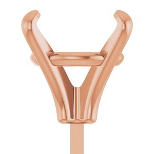 14K Roségoud 10.5 mm Rond 4-Prong Zetkop met stift