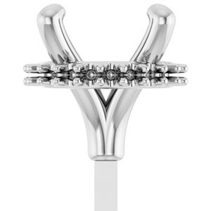 14K Witgoud 6 mm Rond 4-Prong Hidden Halo-stijl Zetkop met stift