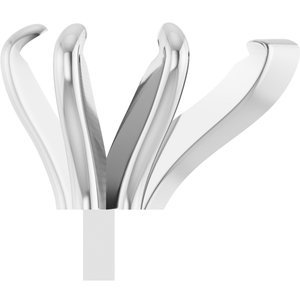 14K Witgoud 9x6 mm Peer 6-Prong V-End Pre-Notched Claw Zetkop met stift
