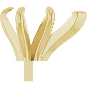 14K Geelgoud 9x6 mm Peer 6-Prong V-End Pre-Notched Claw Zetkop met stift