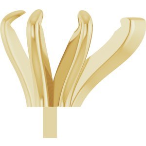 14K Geelgoud 10x7 mm Peer 6-Prong V-End Pre-Notched Claw Zetkop met stift