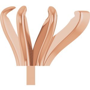 14K Roségoud 10x7 mm Peer 6-Prong V-End Pre-Notched Claw Zetkop met stift