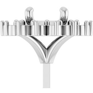 14K Witgoud 7 mm Rond Halo-stijl Zetkop met stift