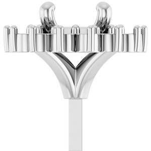 14K Witgoud 5.8 mm Rond Halo-stijl Zetkop met stift
