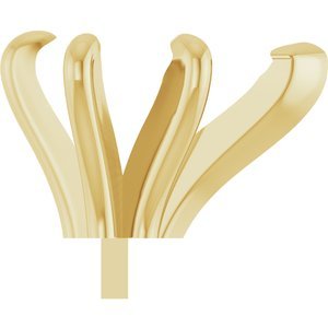 14K Geelgoud 11.5x7 mm Peer 6-Prong V-End Pre-Notched Claw Zetkop met stift