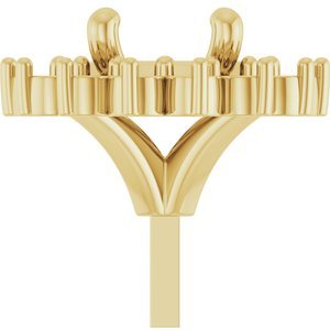 14K Geelgoud 6 mm Rond Halo-stijl Zetkop met stift
