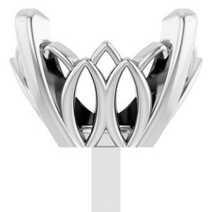 14K Witgoud 7x5 mm Ovaal 4-Prong Zetkop met stift