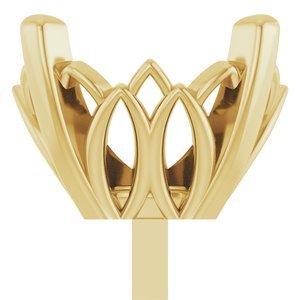 14K Geelgoud 8x6 mm Ovaal 4-Prong Zetkop met stift
