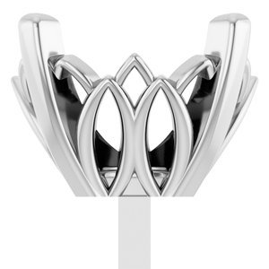 14K Witgoud 8x6 mm Ovaal 4-Prong Zetkop met stift