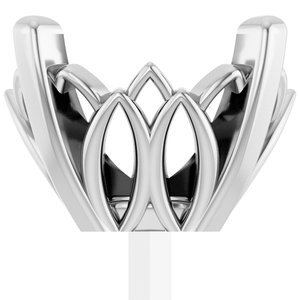 14K Witgoud 10x8 mm Ovaal 4-Prong Zetkop met stift