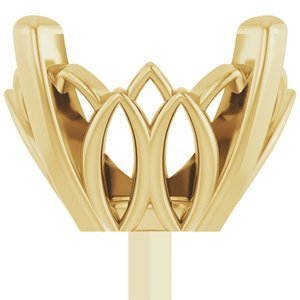 14K Geelgoud 10x8 mm Ovaal 4-Prong Zetkop met stift