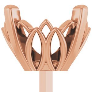 14K Roségoud 10x8 mm Ovaal 4-Prong Zetkop met stift