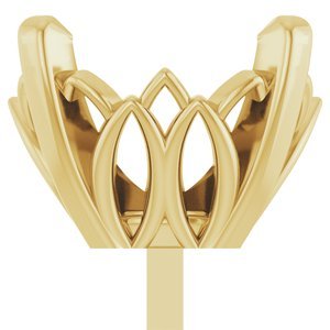 14K Geelgoud 9x7 mm Ovaal 4-Prong Zetkop met stift