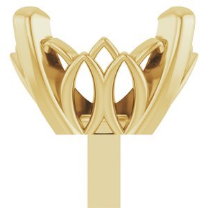 14K Geelgoud 6x4 mm Ovaal 4-Prong Zetkop met stift
