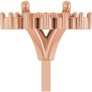 14K Roségoud 6x4 mm Ovaal Halo-stijl Zetkop met stift