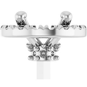 14K Witgoud 6.5 mm Rond French-Set Halo-stijl Zetkop met stift