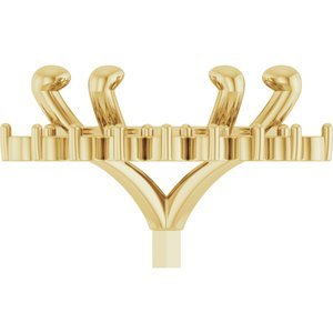 14K Geelgoud 12x6 mm Marquise 6-Prong Halo-stijl Zetkop met stift