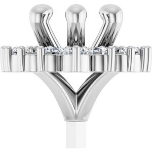 14K Witgoud 12x6 mm Marquise 1/2 CTW Natuurlijke Diamant Semi-Gezet Zetkop met stift