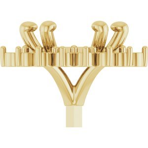 14K Geelgoud 8x4 mm Marquise 6-Prong Halo-stijl Zetkop met stift