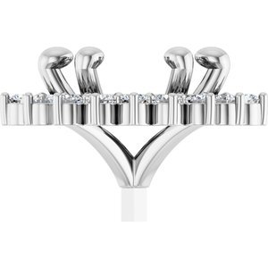 14K Witgoud 9x4.5 mm Marquise 3/8 CTW Natuurlijke Diamant Semi-Gezet Zetkop met stift