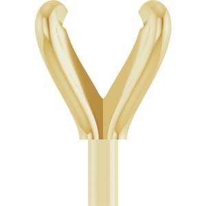 14K Geelgoud 4.5x4.5 mm Asscher 4-Prong Pre-Notched Claw Zetkop met stift