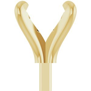 14K Geelgoud 5x5 mm Asscher 4-Prong Pre-Notched Claw Zetkop met stift