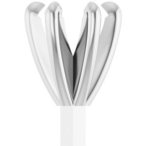 14K Witgoud 4.4 mm Rond 6-Prong Pre-Notched Claw Zetkop met stift
