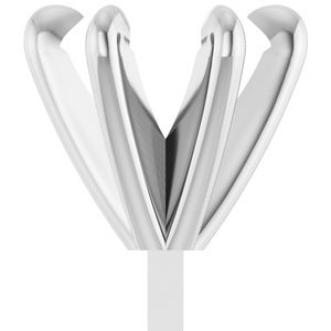 14K Witgoud 6.5 mm Rond 6-Prong Pre-Notched Claw Zetkop met stift