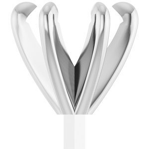 18K Witgoud 7 mm Rond 6-Prong Pre-Notched Claw Zetkop met stift